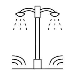 Tall LED Street Light Post with Glow Lines Design