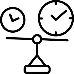 Vector clock icon with clear hour, minute, and second hands symbolizing time, business, and deadlines