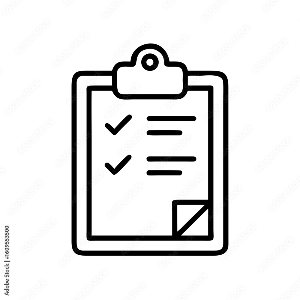 Poster a clipboard with a checklist and a box marked with an x representing tasks and project management it