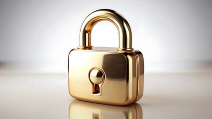 Fototapeta premium A shiny golden padlock symbolizing security and protection