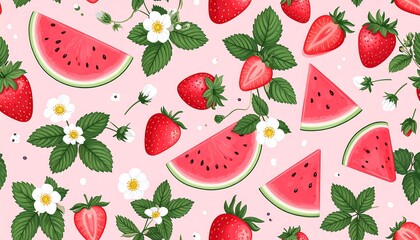 Strawberry and Watermelon Pattern