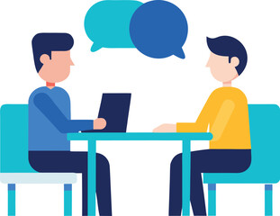 Office Meeting Scene Reduced To Two Characters