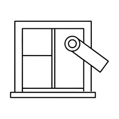 Taped Window Insulation Kit Silhouette Energy Efficiency Vector Design for Winter Weatherproofing
