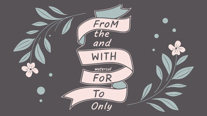 Elegant floral watercolor banner design; pastel palette; serene mood.