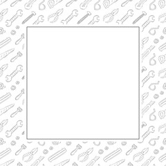 construction frame. doodle construction tool square frame. hand drawn construction frame background. construction tool background
