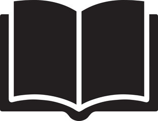 Open book silhouette icon . 