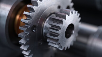 Steel gear mechanism showing precise engineering craftsmanship inside motor system