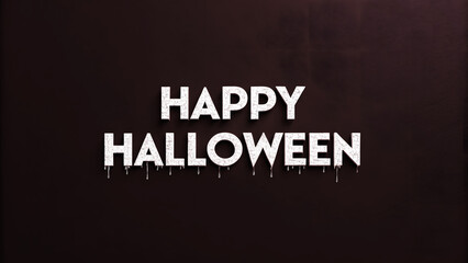 Fototapeta premium White dripping letters spelling Happy Halloween on dark background