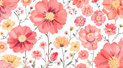 Spring and summer Background watercolor arrangements with small flower. Botanical illustration minimal style.