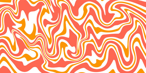 Abstract horizontal background with colorful waves. Trendy vector illustration in style retro 60s, 70s.