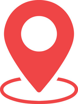 red pin point. map address location pointer symbol
