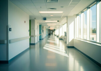 Blurry Hospital Corridor with Sunlight