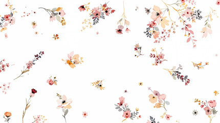 Beautiful seamless raster pattern with simple flowers. Background with decorative floral ornaments for textiles, wrappers, fabrics, clothing, covers, paper, printing, scrapbooking. soft color flower.