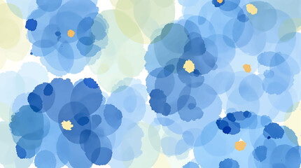 Elegant Blue Floral Watercolor Pattern