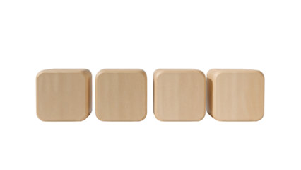 Isolated geometric arrangement featuring a sequence of light-toned wooden blocks, set against a