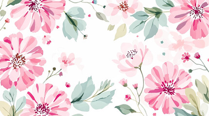 Abstract spring floral art background vector illustration. Watercolor hand painted botanical flower, leaves and nature background. Design for wallpaper, poster, banner, card, print, web and packaging.