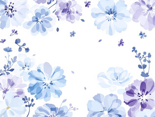 Seamless Blue Hydrangea Pattern Vector Illustration Isolated On A White Background. Horizontally And Vertically Repeatable. 
