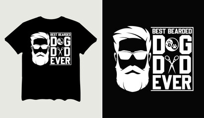 Best bearded dog dad ever t-shirt design for t-shirt quotes or poster svg printable cut file
