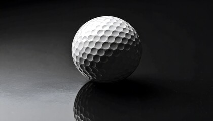 White golf ball on dark surface