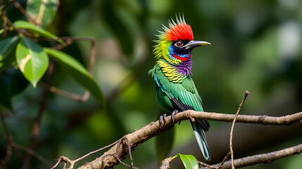 Fototapeta premium The Resplendent quetzal (Pharomachrus mocinno) in Los Quetzales National Park. Costa Rica. Wildlife.