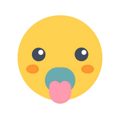 Funny face with tongue sticking out cartoon emoji vector graphic illustration design for social media and expressing emotion