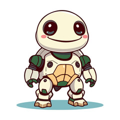 Obraz premium Cute Chibi Kids Turtle Robot