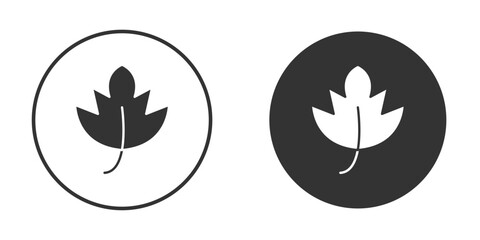 Birch leaf icon in trendy flat design versions in black and white.