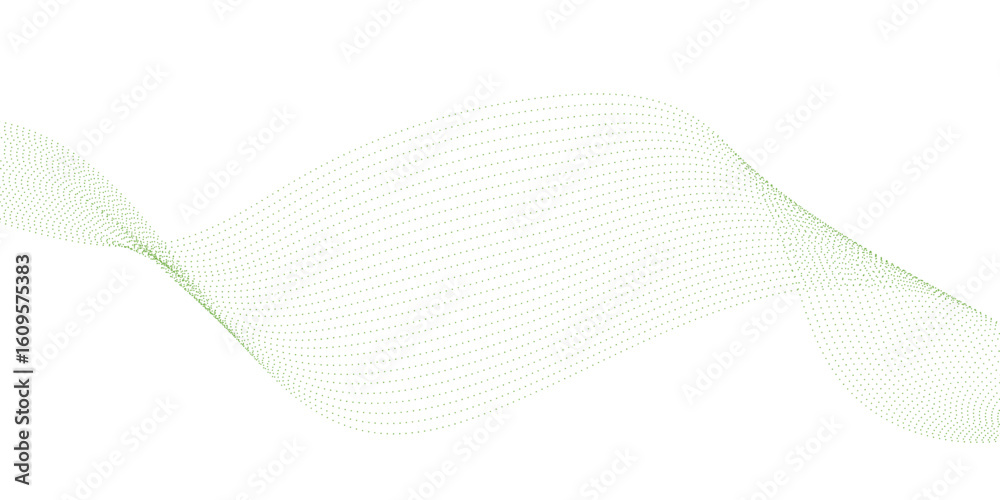Poster blue dotted wave line pattern. flowing dot particles wave pattern halftone black gradient smooth cur