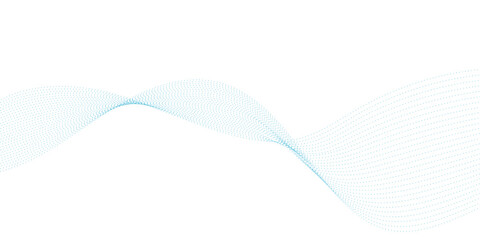 Dynamic particle waves in a blue halftone a flowing dot in transparent background