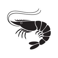 Shrimp Silhouette Vector Illustration eps 10