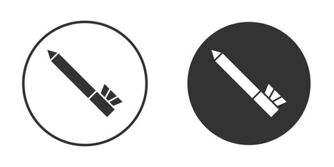 Eyeliner icon in trendy flat design versions in black and white.