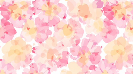 Watercolor pink and yellow floral pattern	