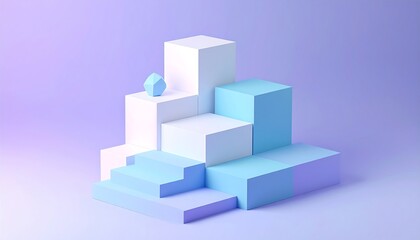 Obraz premium Abstract geometric shapes in pastel colors (4)