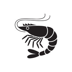 Vector illustration of a shrimp icon
