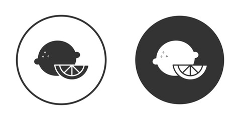 Lemon icon in trendy flat design versions in black and white.