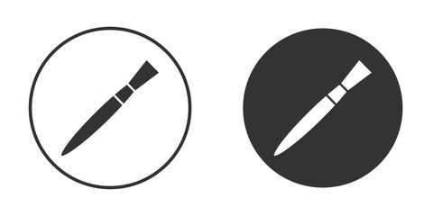 Makeup brush icon in trendy flat design versions in black and white.