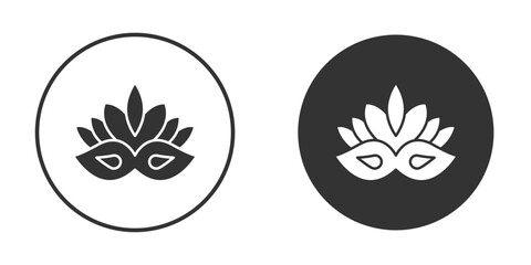 Mask for brazil carnival celebration icon in trendy flat design versions in black and white.