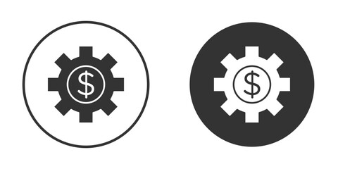 Money processes icon in trendy flat design versions in black and white.