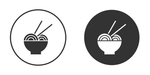 Pasta icon in trendy flat design versions in black and white.