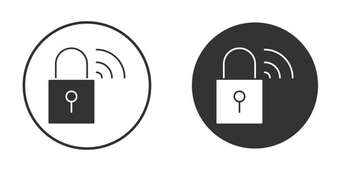Smart lock icon in trendy flat design versions in black and white.