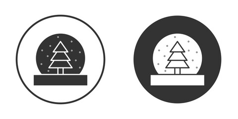 Obraz premium Snow globe icon in trendy flat design versions in black and white.