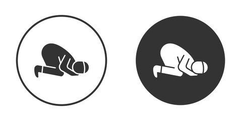 Sujud icon in trendy flat design versions in black and white.