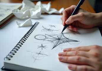 Naklejka premium Artistic Creation with Pencil on Paper