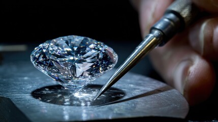Diamond being examined