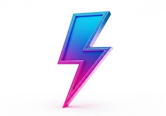 Photo of a vibrant blue and pink gradient lightning bolt