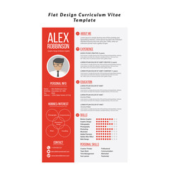 Flat design curriculum vitae template