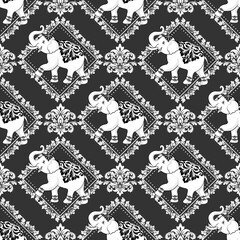 Elephant pattern on a dark background
