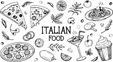 Italian Food vector art design