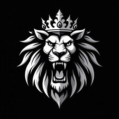 Obraz premium Royal Lion Head with Intense Eyes logo