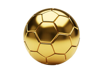 Fototapeta premium Golden soccer ball isolated on transparent background